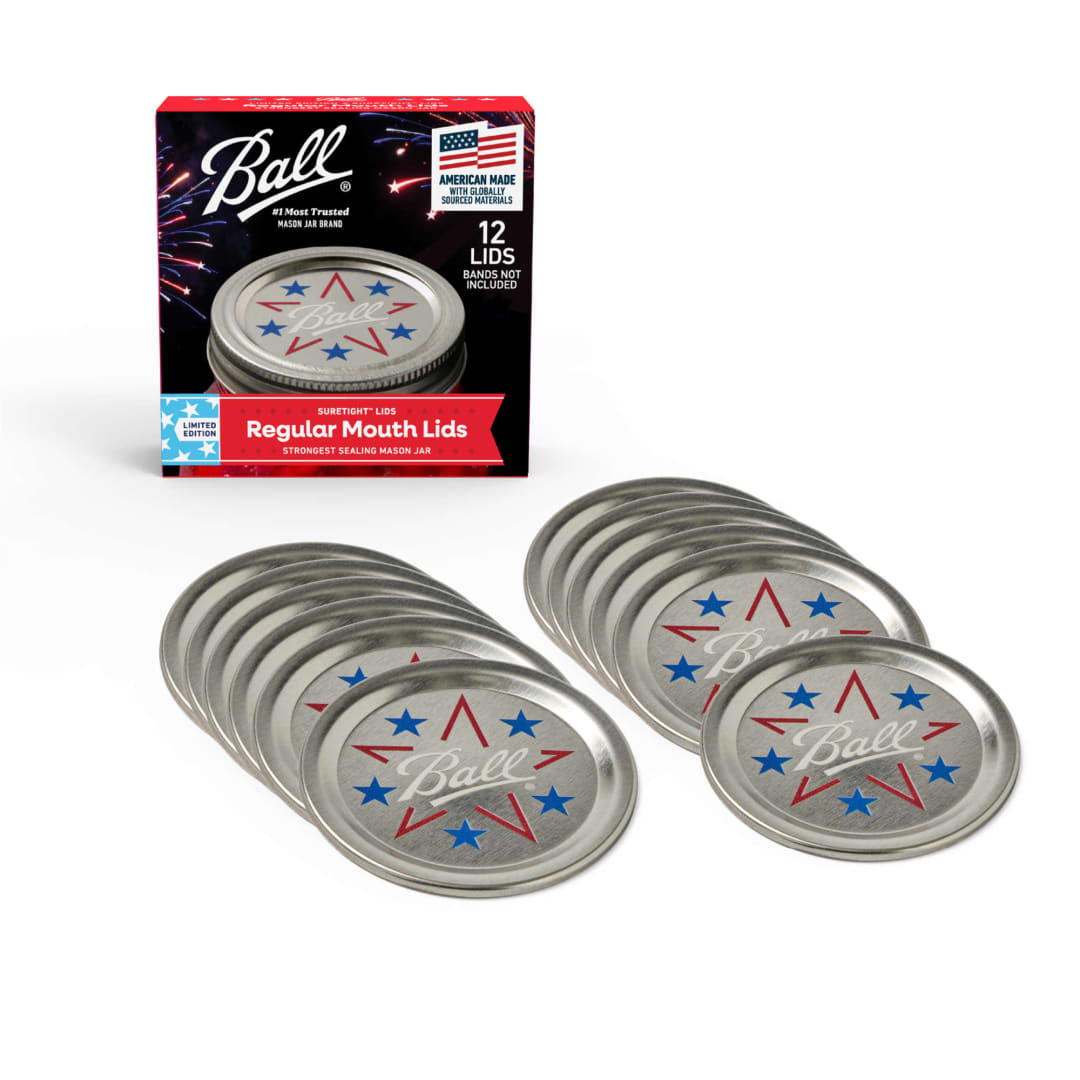 Ball Limited Edition Americana Mason Jar Lids, Regular Mouth Lids for Mason Jars, 12 Pack