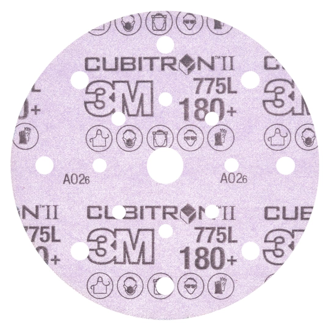 3M™ Cubitron™ II Hookit™ 775L Film Disk, 180+ 3MIL, 6 in x NH, 17HL, Die 600FL