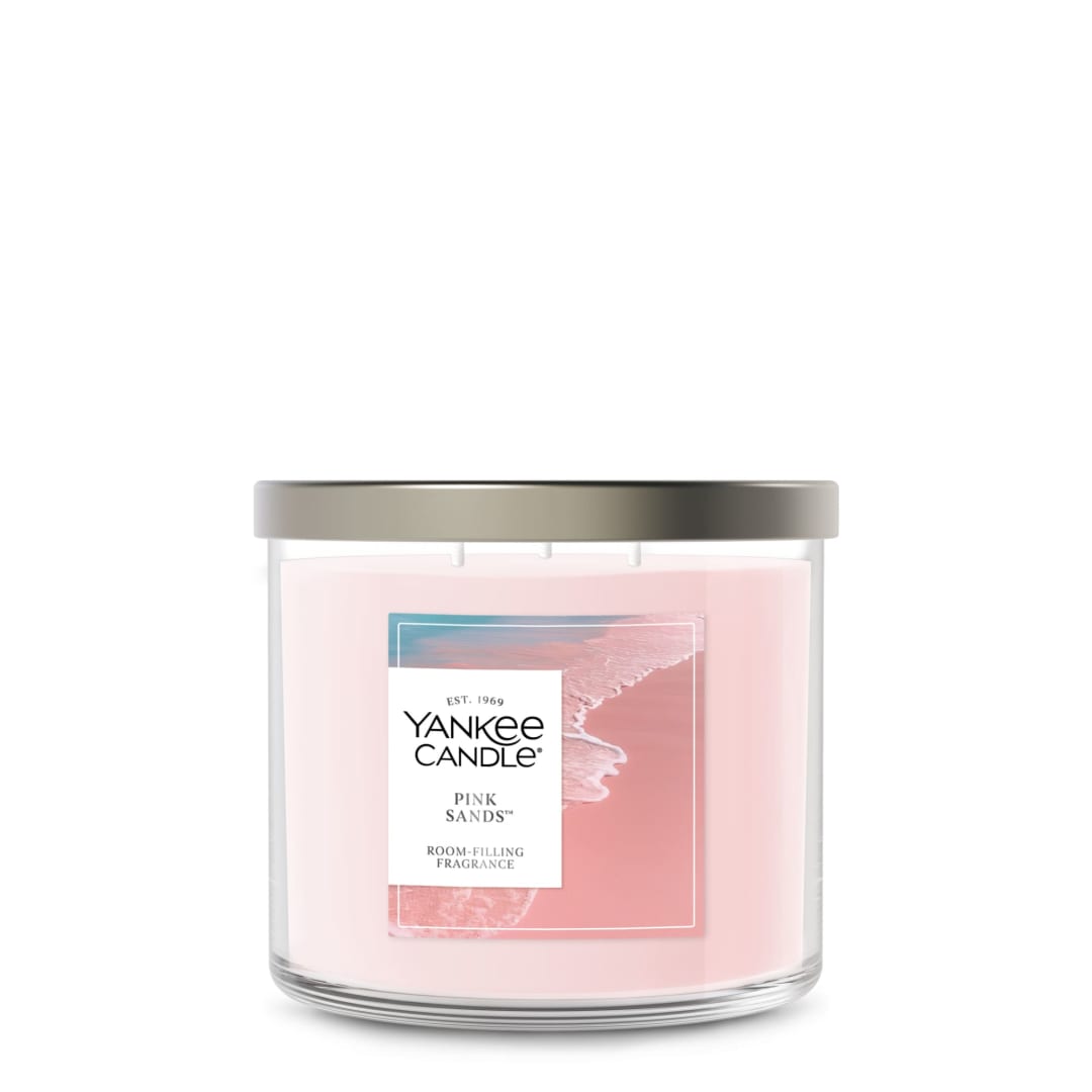 Yankee Candle® 3 Wick Candle Jar, Scented Candle with up to 40 Hours of Burn Time, Premium Plant Wax Blend for Consistent Long Lasting Scent from First to Last Burn, Pink Sands