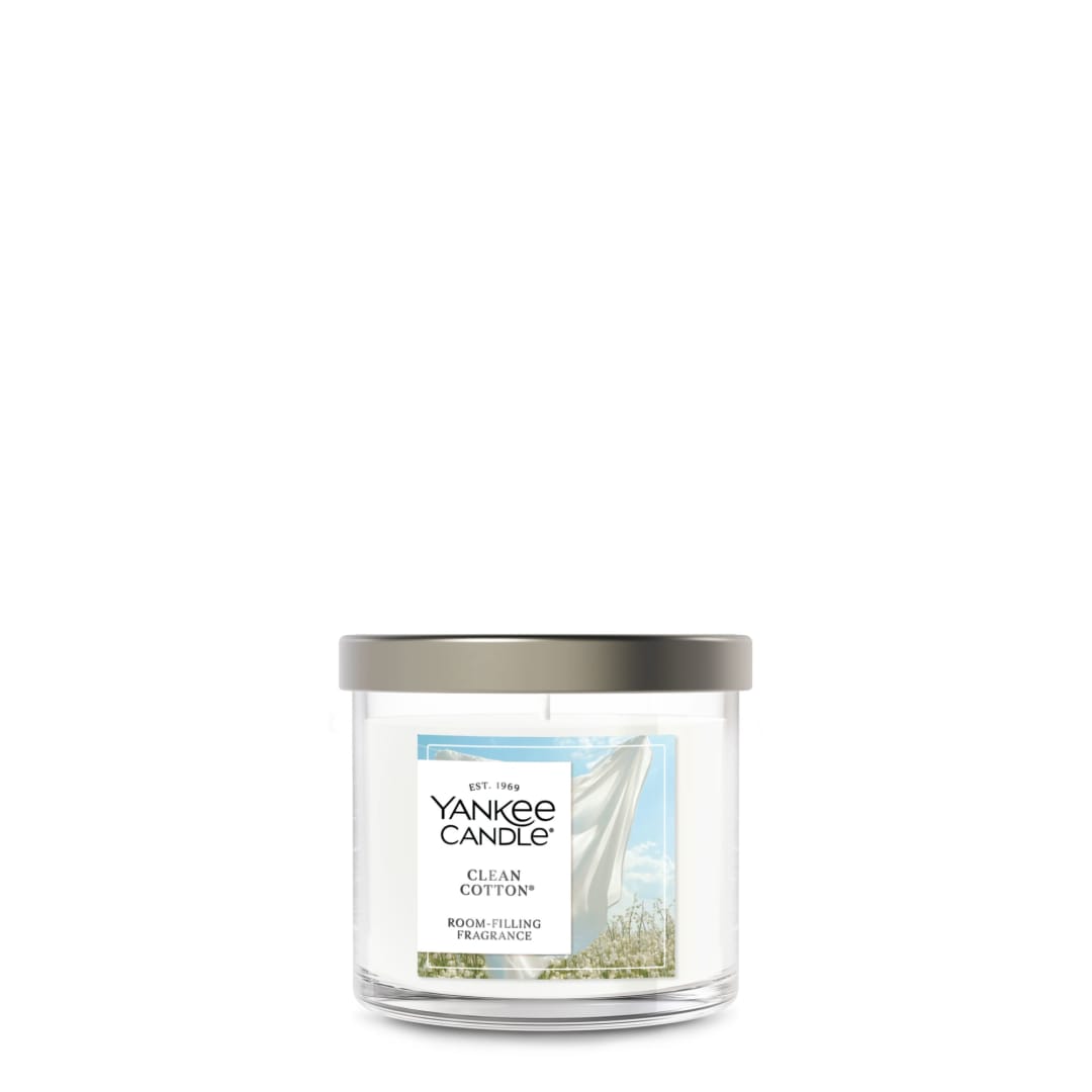 Yankee Candle® Small Tumbler Scented Candle with up to 40 Hour Burn Time, Premium Plant Wax Blend for Consistent Burn, 4.3 oz Tumbler Candle with Room Filling Fragrance, Clean Cotton