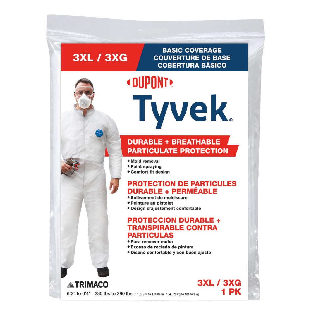 Tyvek® Disposable Coveralls with No Elastic, 3XL