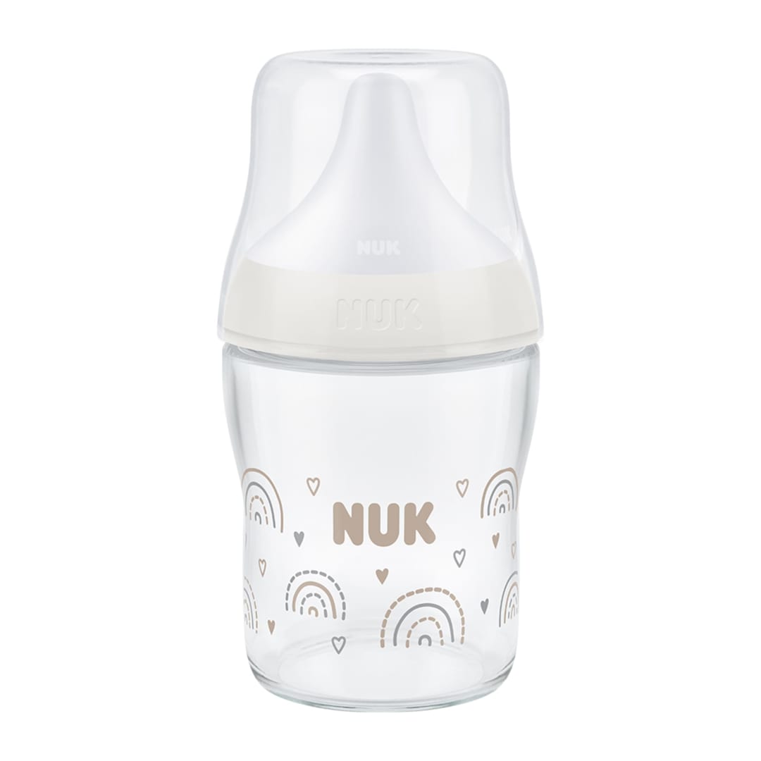 NUK PM 120ML GLASS SI S CL1 RAINBOW