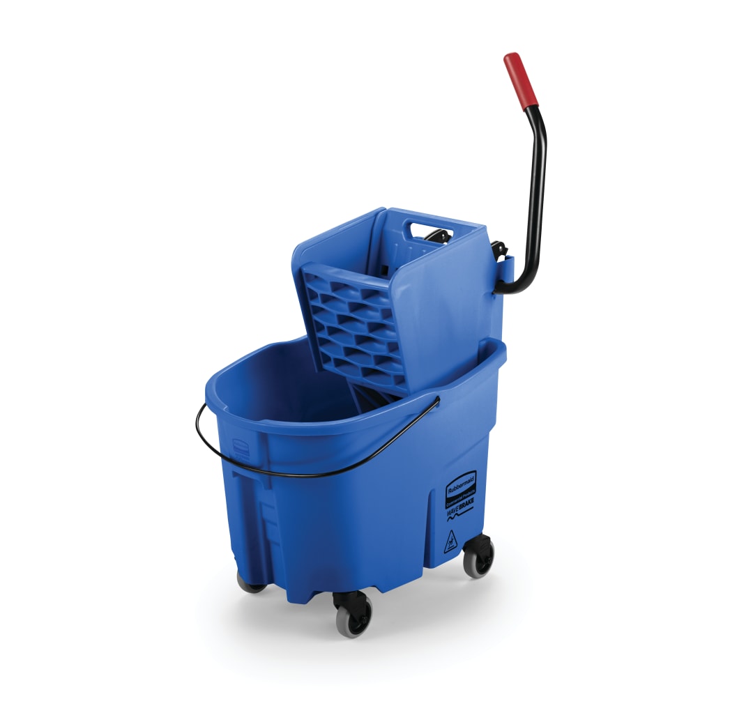 Rubbermaid Commercial Products WaveBrake® 35-Quart Side Press Bucket and Wringer, Blue