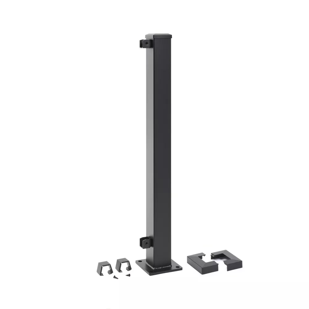3-in x 3-in x 37-in Trex® Enhance™ Steel Rail End Post in Charcoal Black