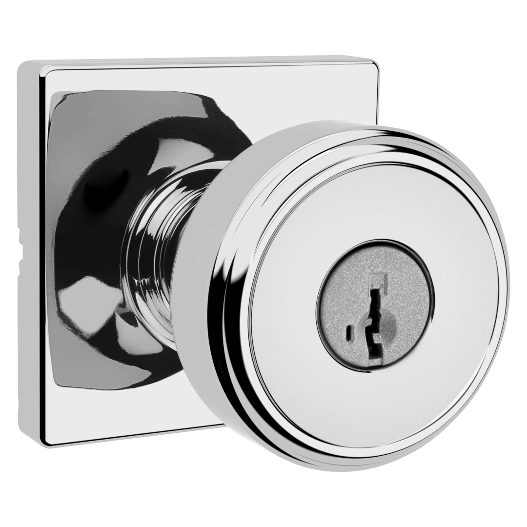 Maven Square Keyed Entry Knob w/ SmartKey Technology™ in Polished Chrome