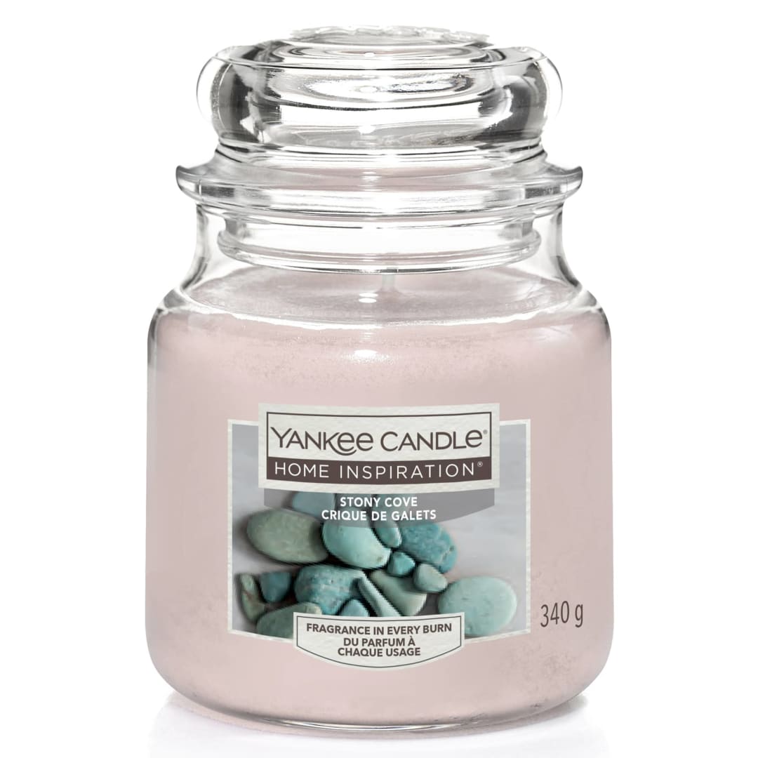 Yankee Candle® Home Inspiration Scented Candle | Stony Cove Medium Jar Candle | Burn Time: up to 75 Hours