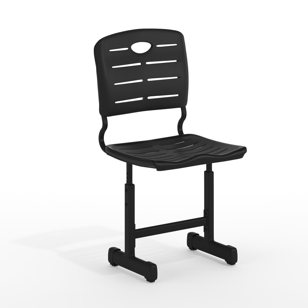 Nila Adjustable Height Black Student Chair with Black Pedestal Frame for School, Classroom, Remote Learning