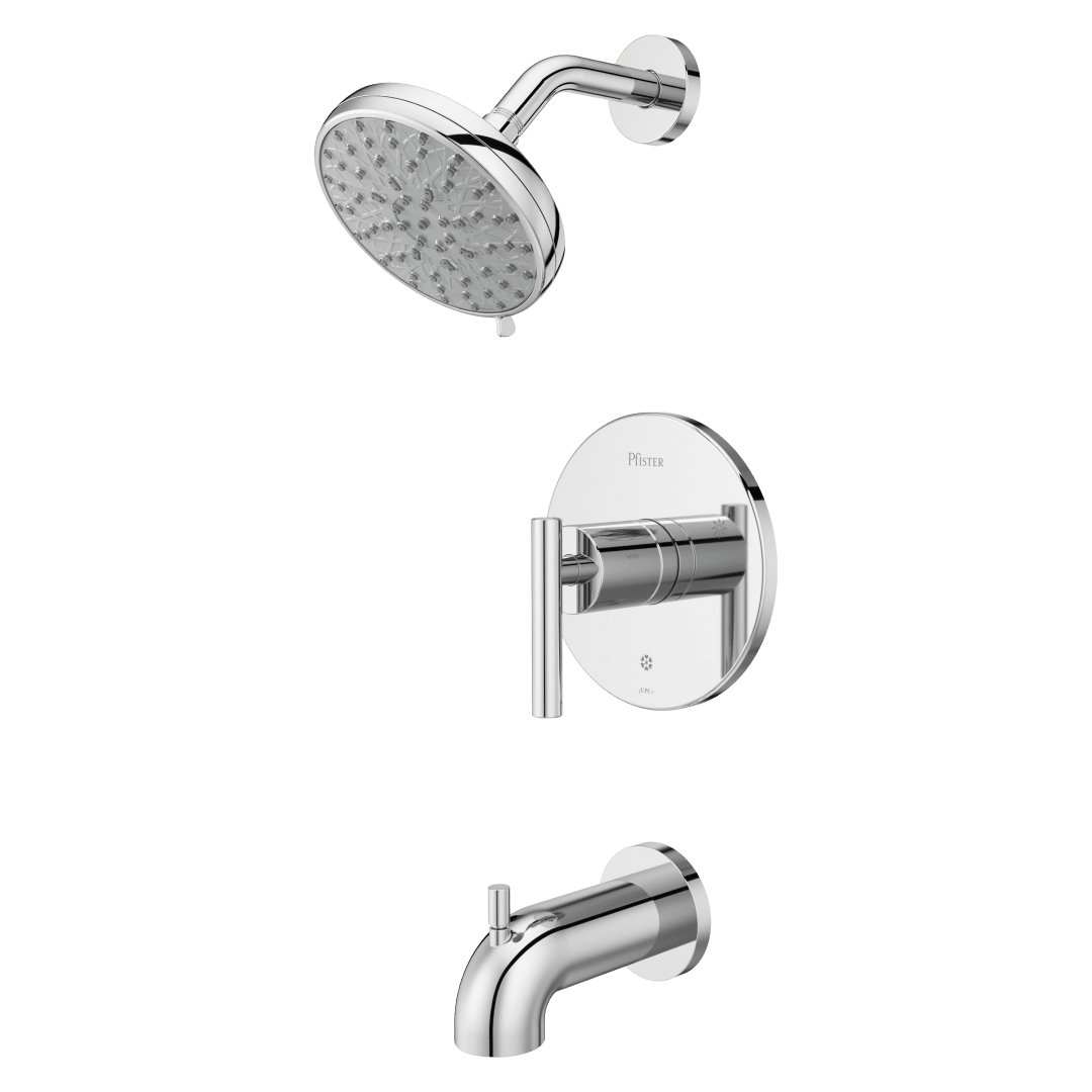 Zeelan Tub &amp; Shower Trim with Valve in Polished Chrome