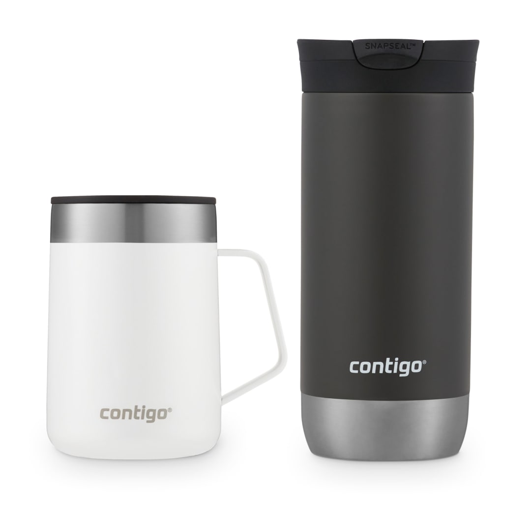 Contigo® Stainless Steel Travel Mug Variety Pack, Vacuum-Insulated, Tumblers for Coffee/Tea, 14/16 oz (414 mL/473 mL), 2 Pack