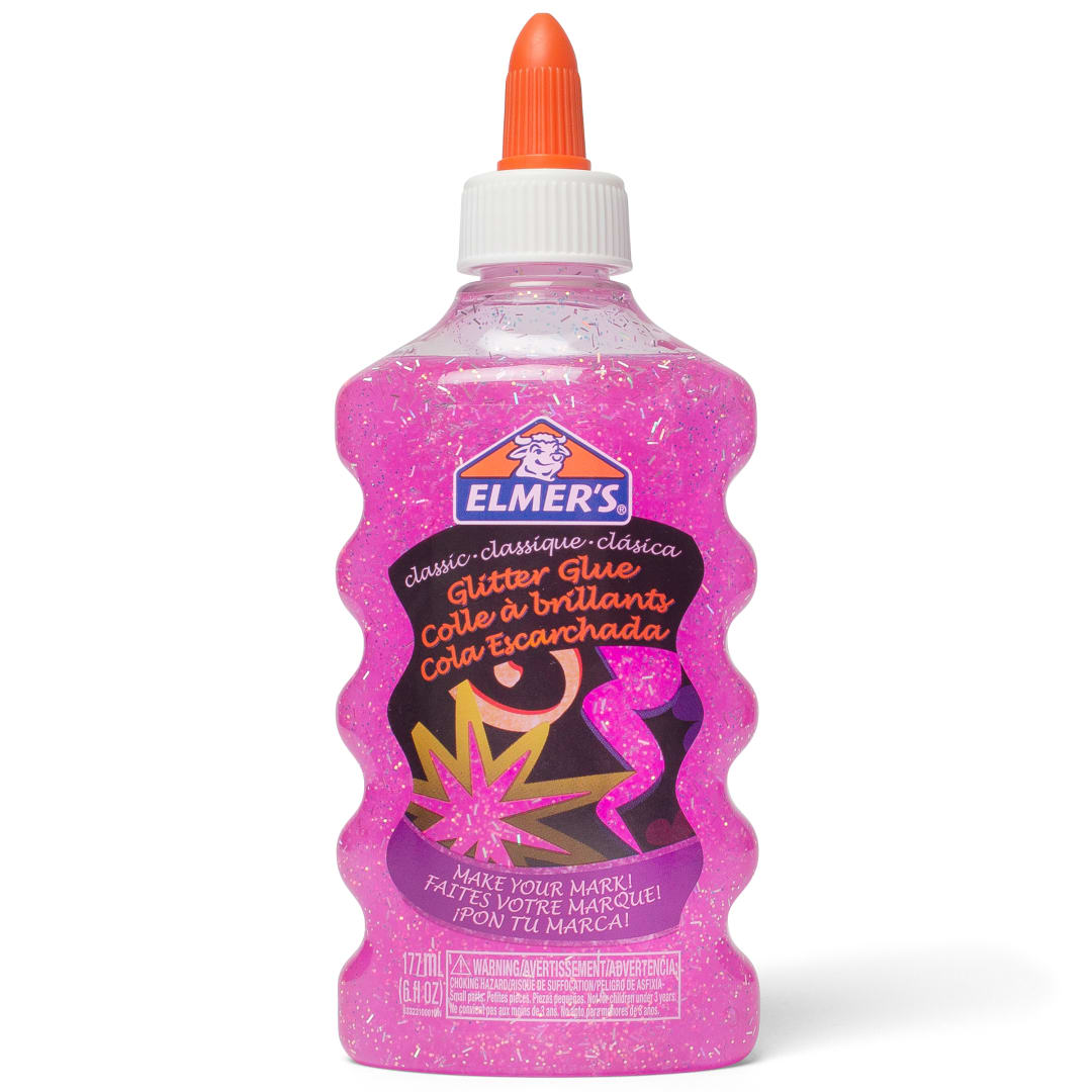 Elmer's Liquid Glitter Glue, Washable, Pink, 6 Ounces, 1 Count - Great for Making Slime
