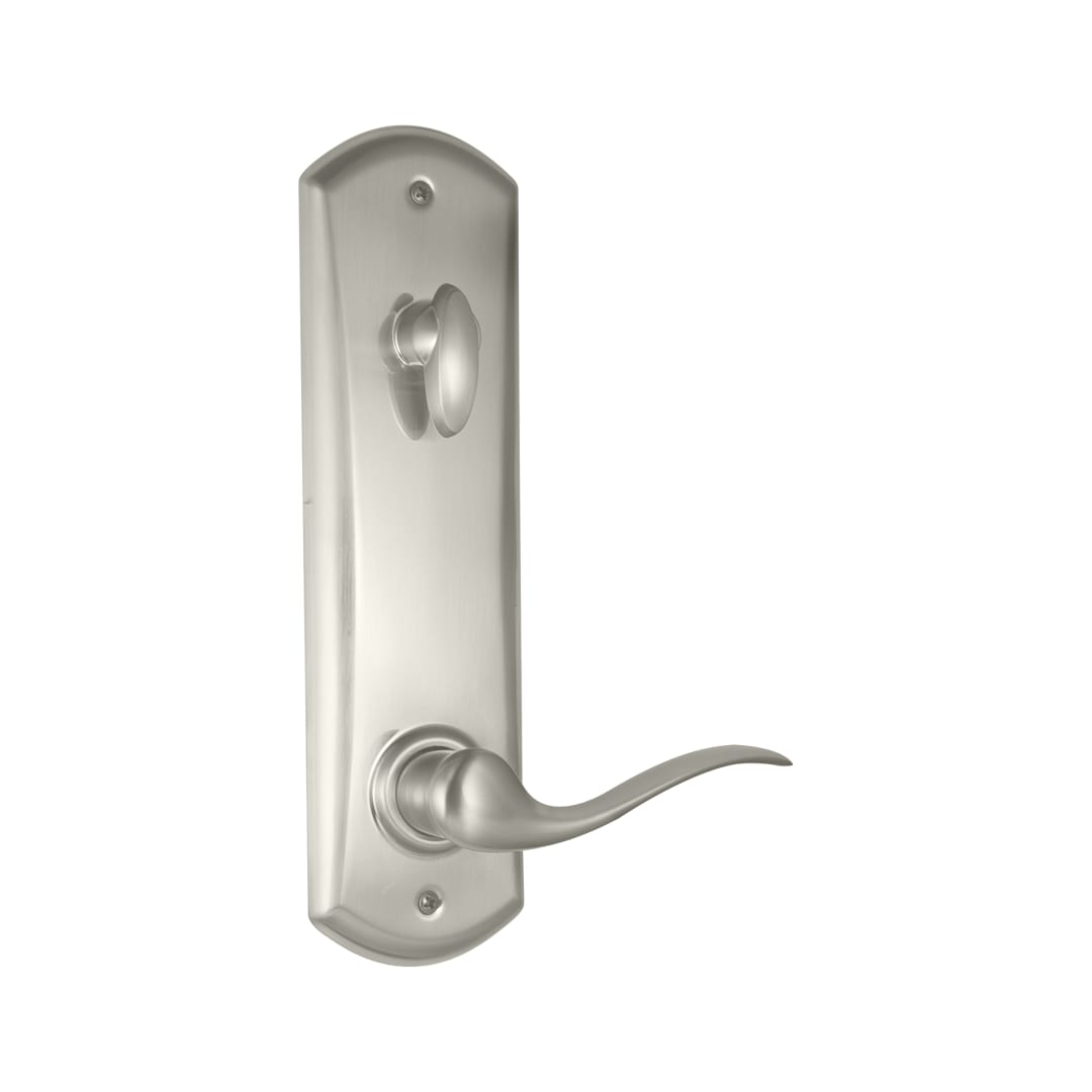 Tustin Hall/Closet Interconnect Keyed Entry UL Lever featuring SmartKey Security™ in Satin Nickel