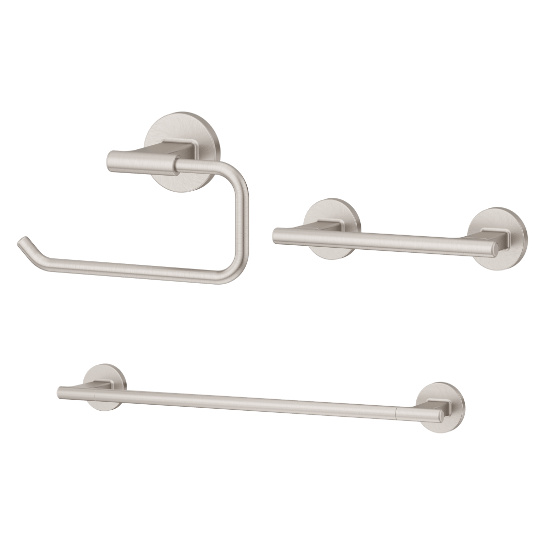 Fullerton 3 Piece Bath Accessory Kit with 18 in. Towel Bar in Spot Defense Brushed Nickel