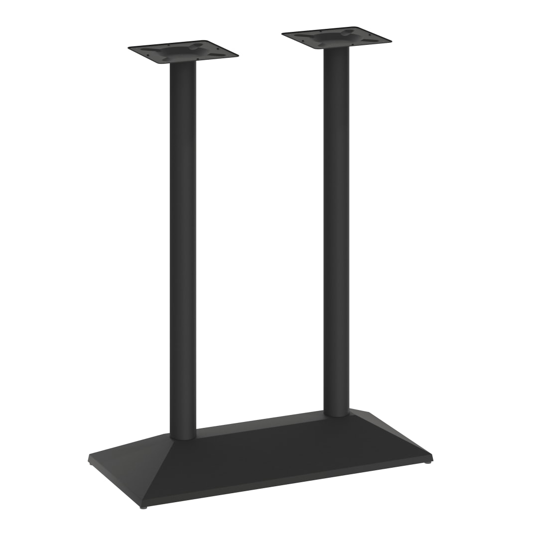 Palis 27"W x 15"D Indoor/Outdoor Dining Height Double Column Table Base for 30" x 48" Table Tops, Black