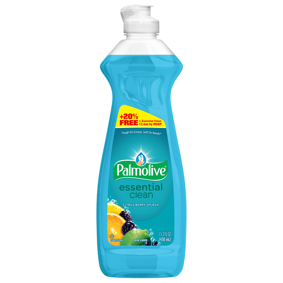 Palmolive Essential Clean Dish Soap, Biodegradable Formula, Paraben and Phosphate Free, Citrus Berry Splash Scent, 15.2 fl oz