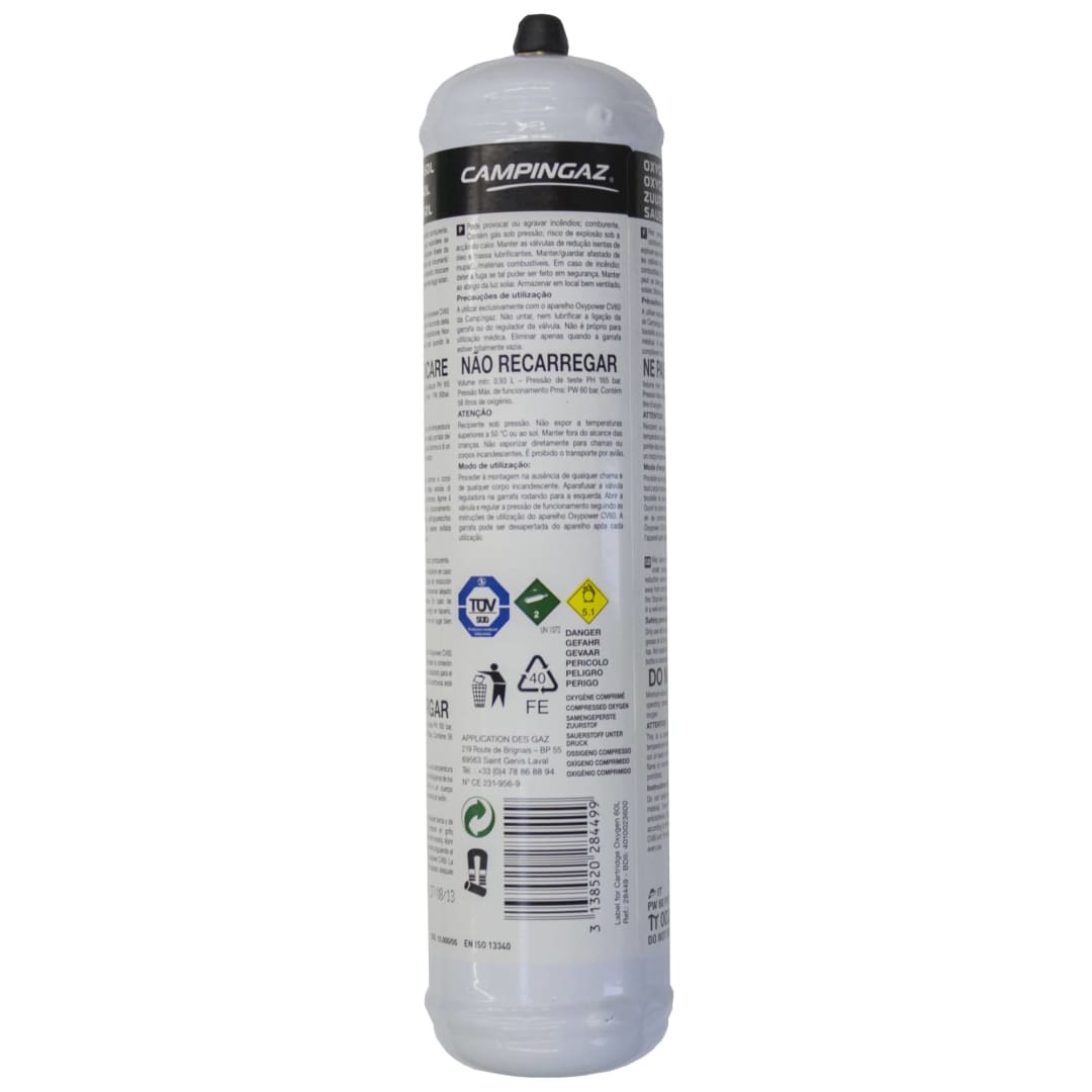 CYLINDER OXYGEN DISPOSABLE BOTTLE 60L