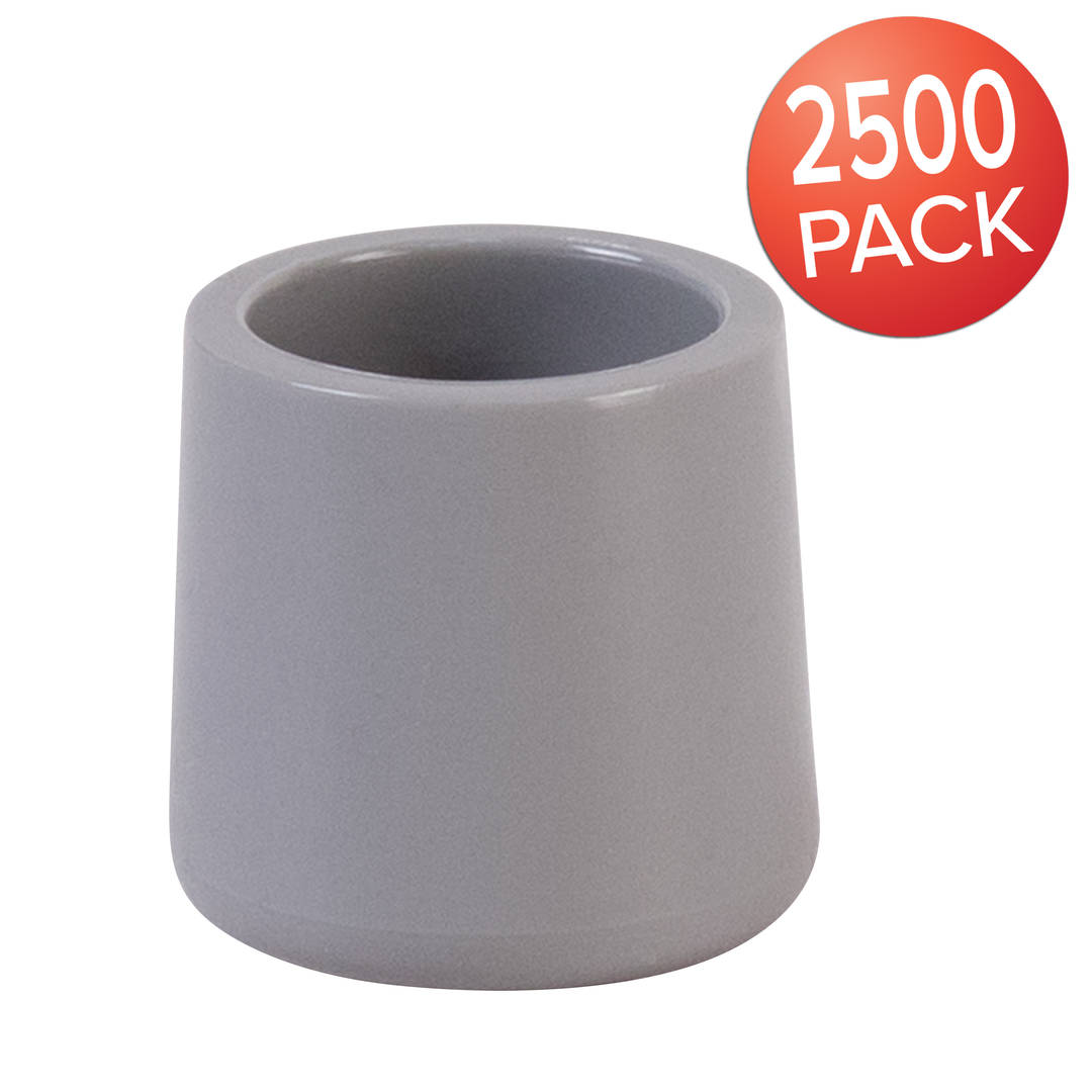 Hercules 2500 Pack Grey Replacement Foot Cap for Plastic Folding Chairs