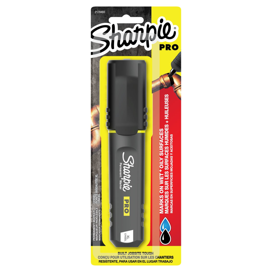 Sharpie® PRO Permanent Marker, XL, Chisel Tip, Black, 1 Count