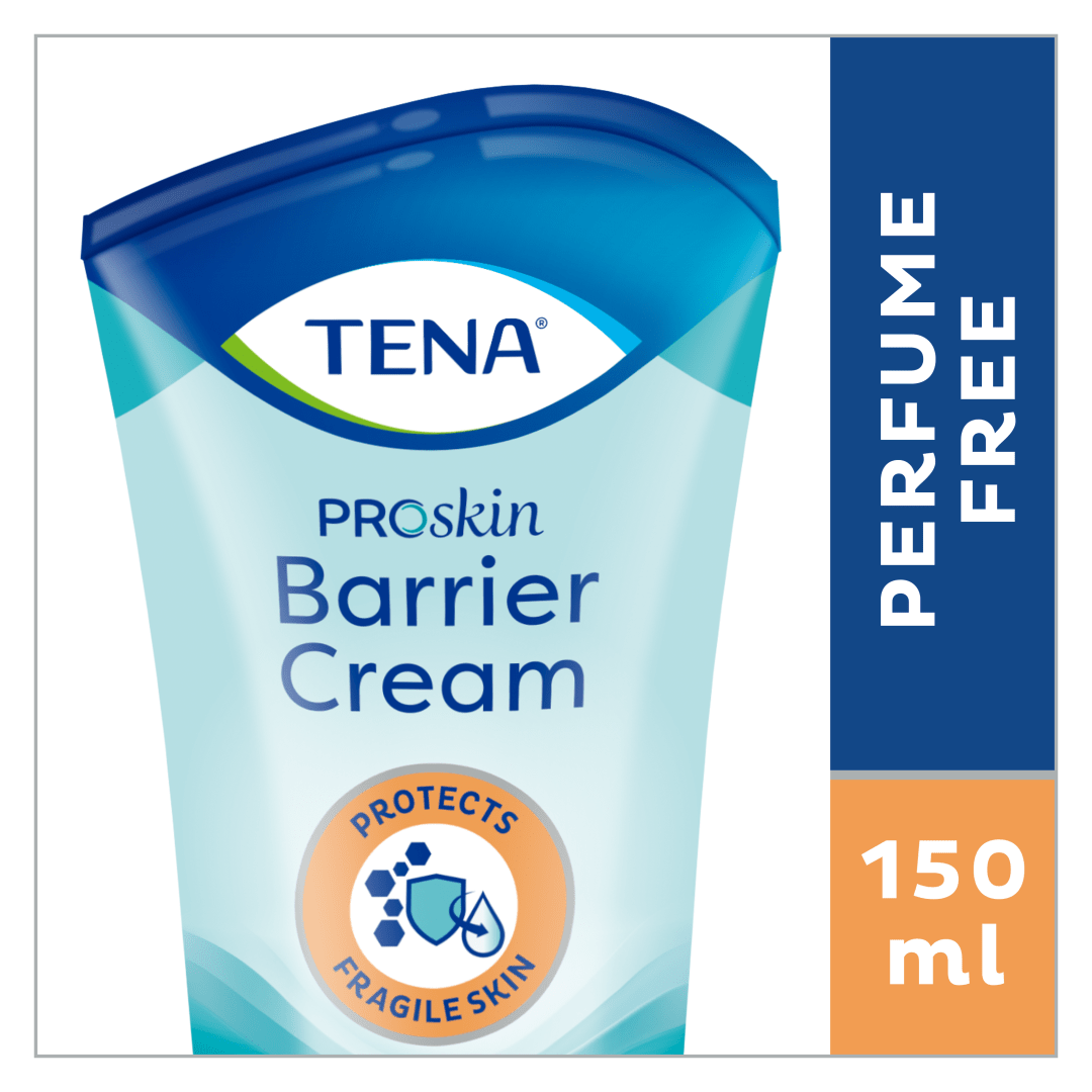 TENA ProSkin Barrier Cream – Water-Repellent Protective Cream for Incontinence Care, Prevents Redness &amp; Irritation, Perfume Free, Dermatologically Tested - 150mL