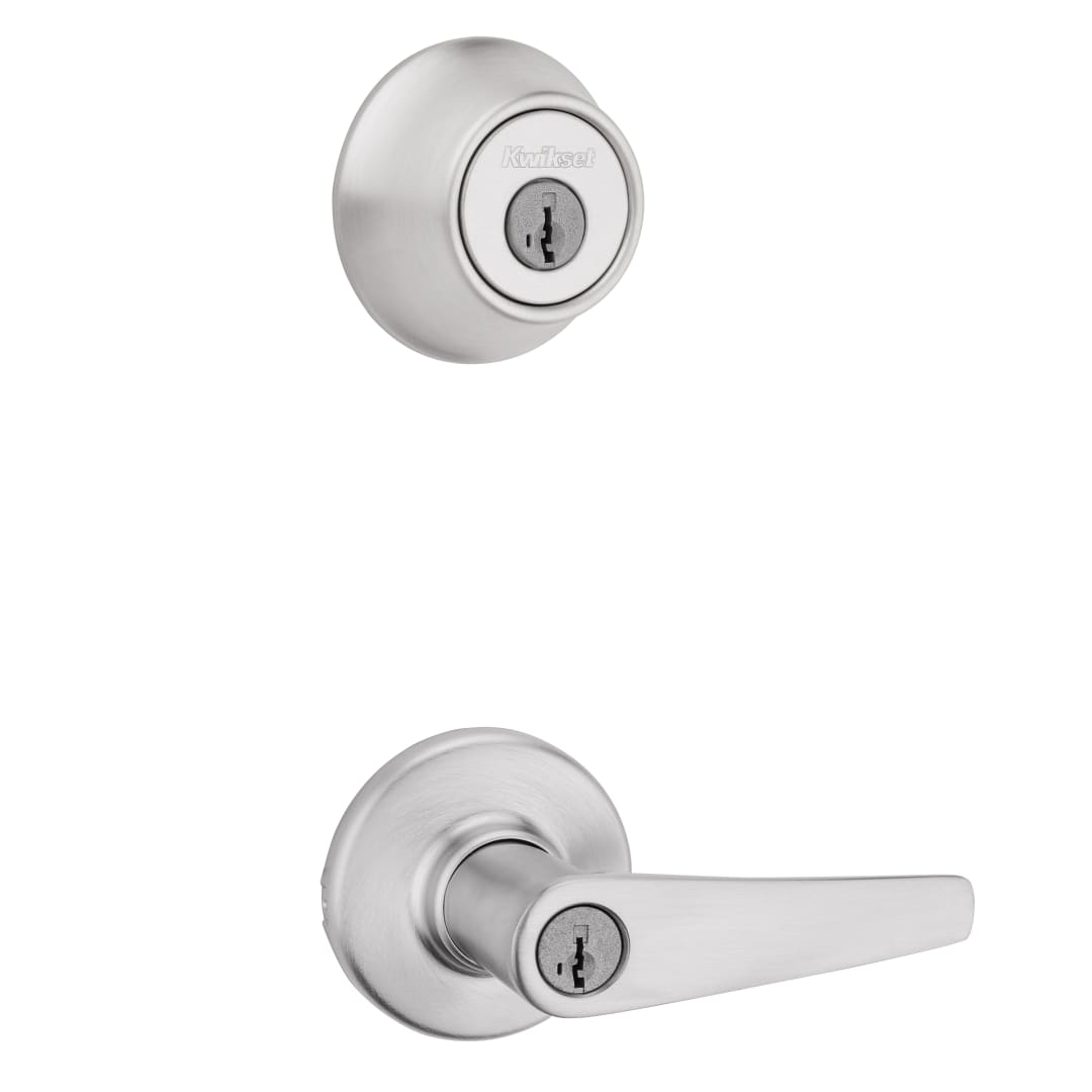 690 Delta Keyed Entry Knob and Single Cylinder Deadbolt Combo Pack featuring SmartKey Security™ in Satin Chrome