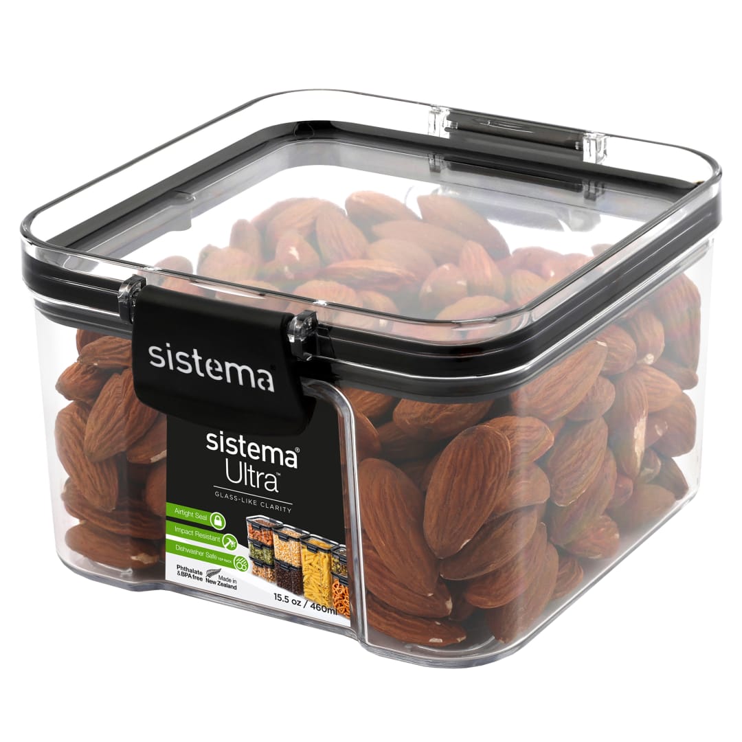 Sistema Ultra recipientes de almacenamiento herméticos para despensas y cocinas | 460 ml recipiente de plástico para guardar alimentos | Apilables | Sin BPA