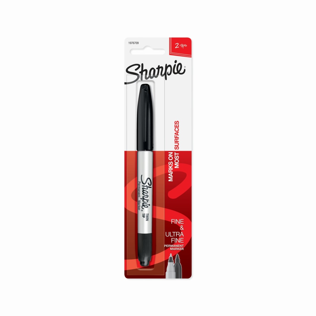 Sharpie® Permanent Markers, Twin Tip, Black, 1 Count