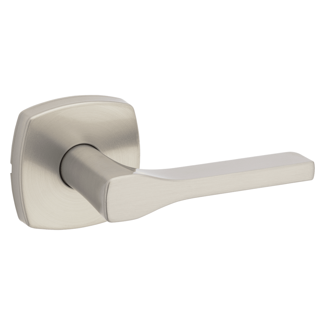 Tripoli Hall/Closet Hall/Closet Lever w/ Soft Modern Rose in Satin Nickel