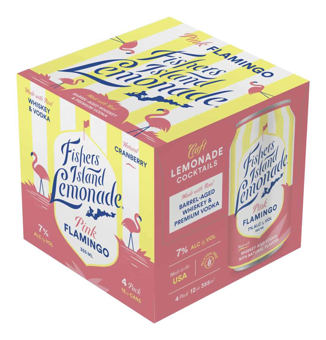 Fishers Island Lemonade Pink Flamingo 4 Pack of 355ml Cans