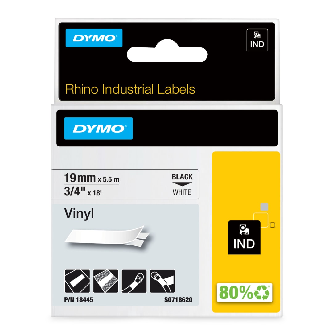 RHINO 3/4" WHITE VINYL- 19MM