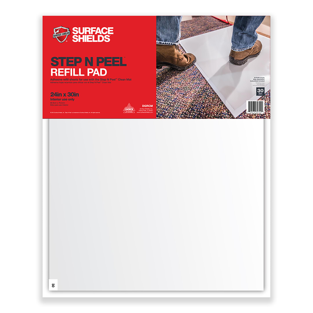 Step N Peel® Sticky Mat®, Clear Refills, 30-sheet, 24" x 30", 4pk
