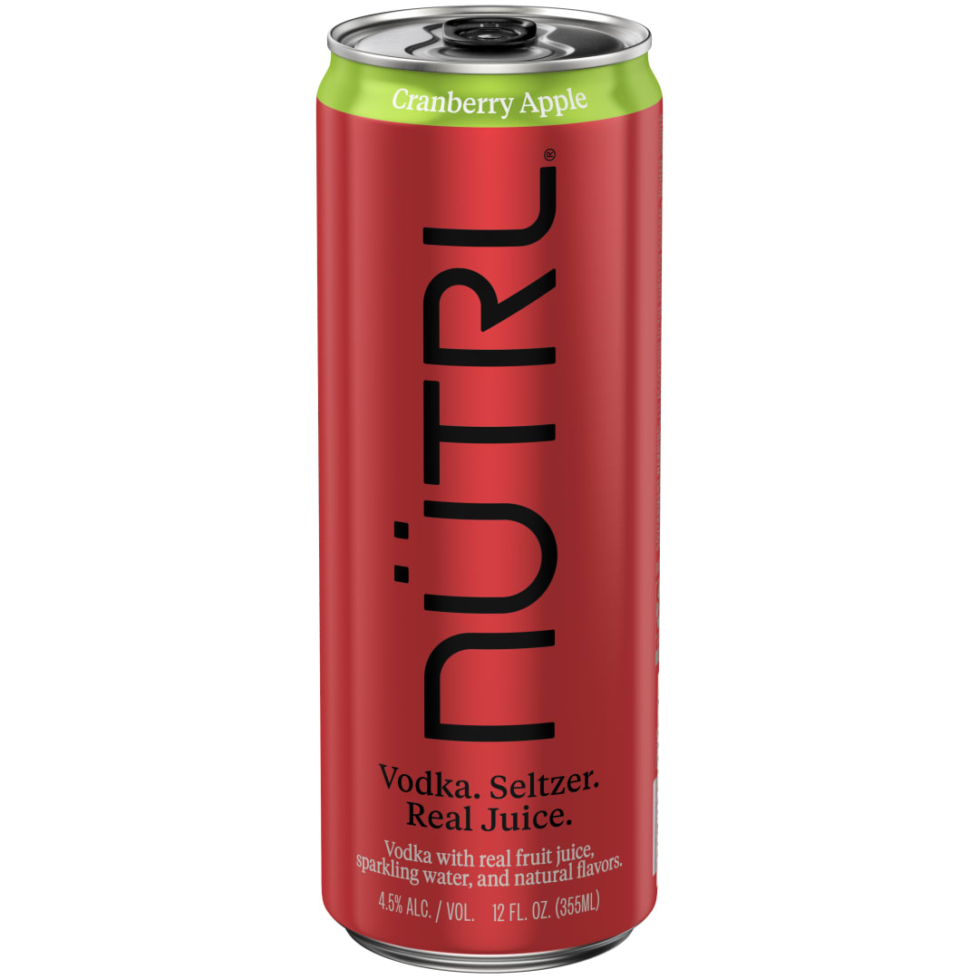Nutrl Vodka Seltzer Cranberry Apple 12 oz Single CAN Sleek 4_5ABV