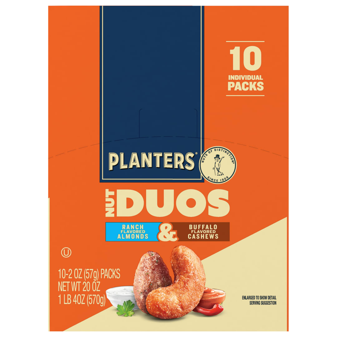 PLANTERS Nut Duos Buffalo Cashew Ranch Almond 10/2oz