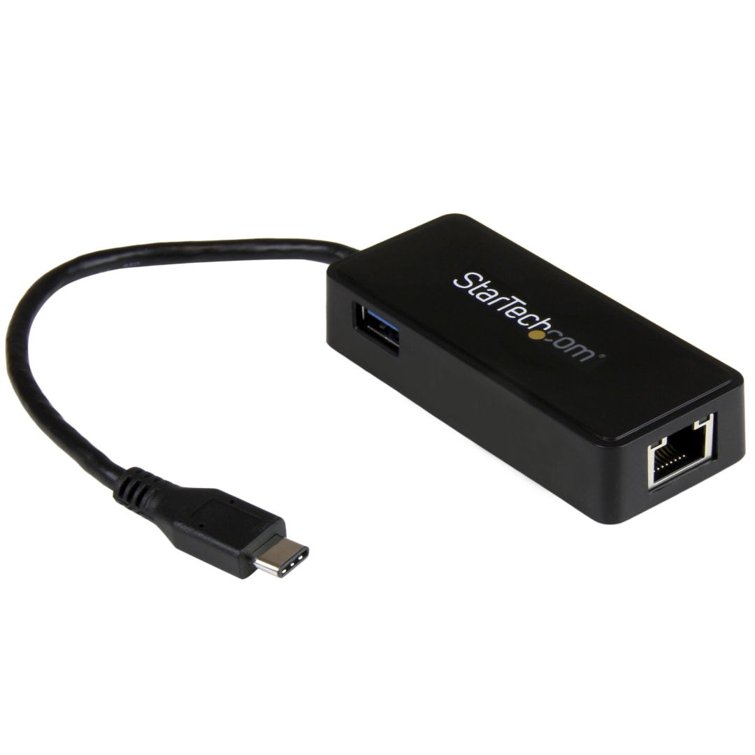 USB C to Gigabit Network Adapter w  Extra USB Port