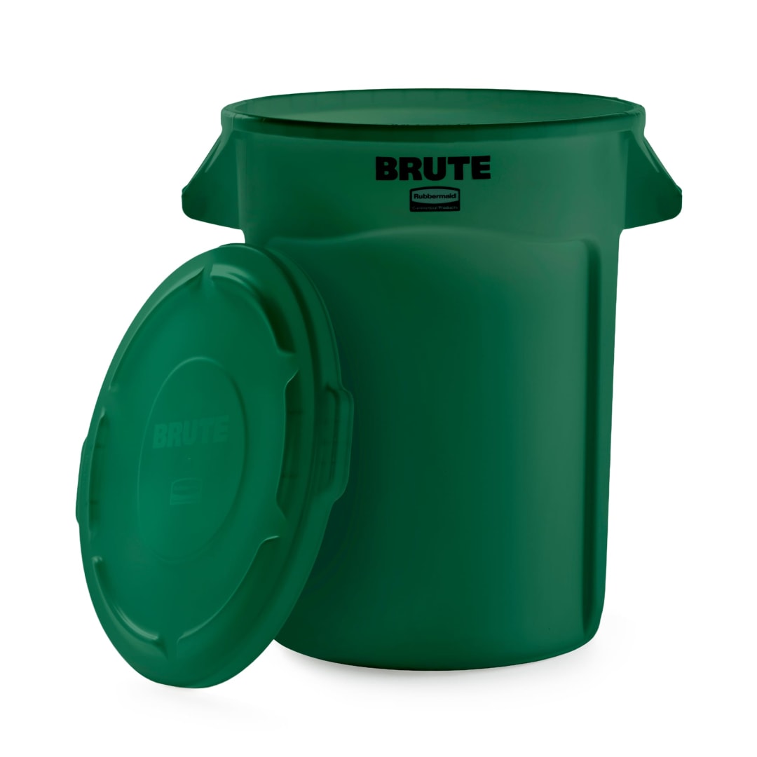 Rubbermaid Commercial Products 32 Gallon BRUTE Trash Can with Drain Holes