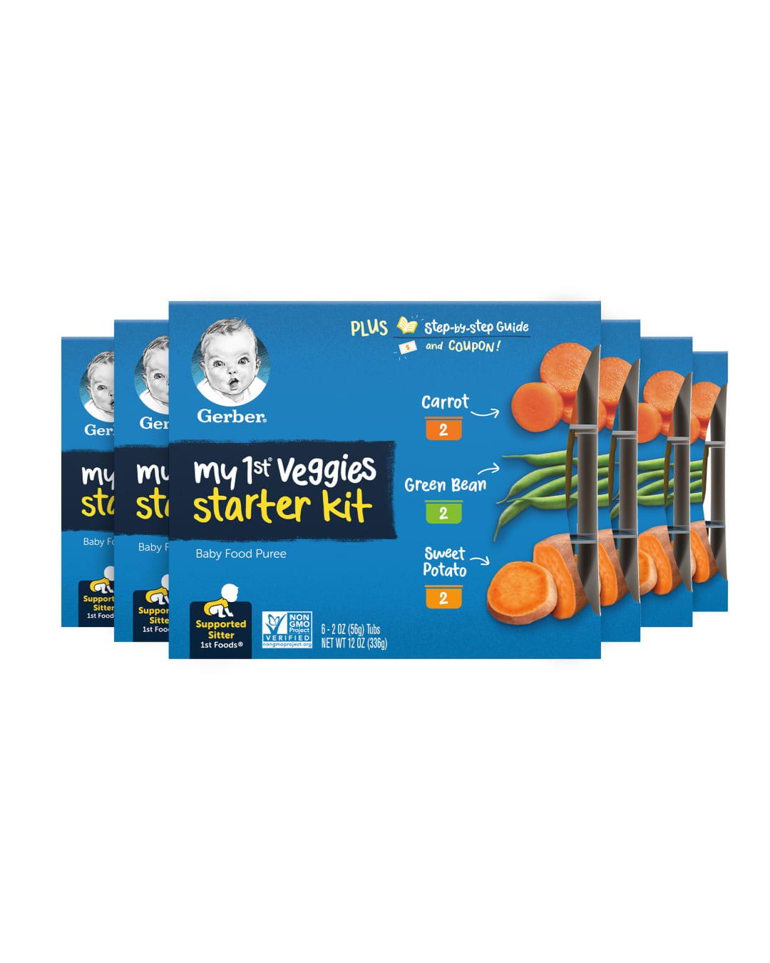 Gerber Stage 1 Baby Food, Veggie Variety Pack Puree Tubs, Baby Puree, 2PK