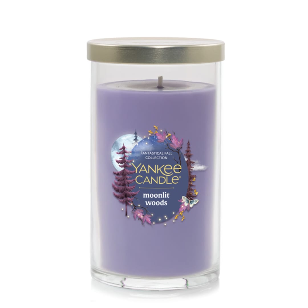 Yankee Candle Moonlit Woods Medium Pillar Scented Candles, 14.25 oz