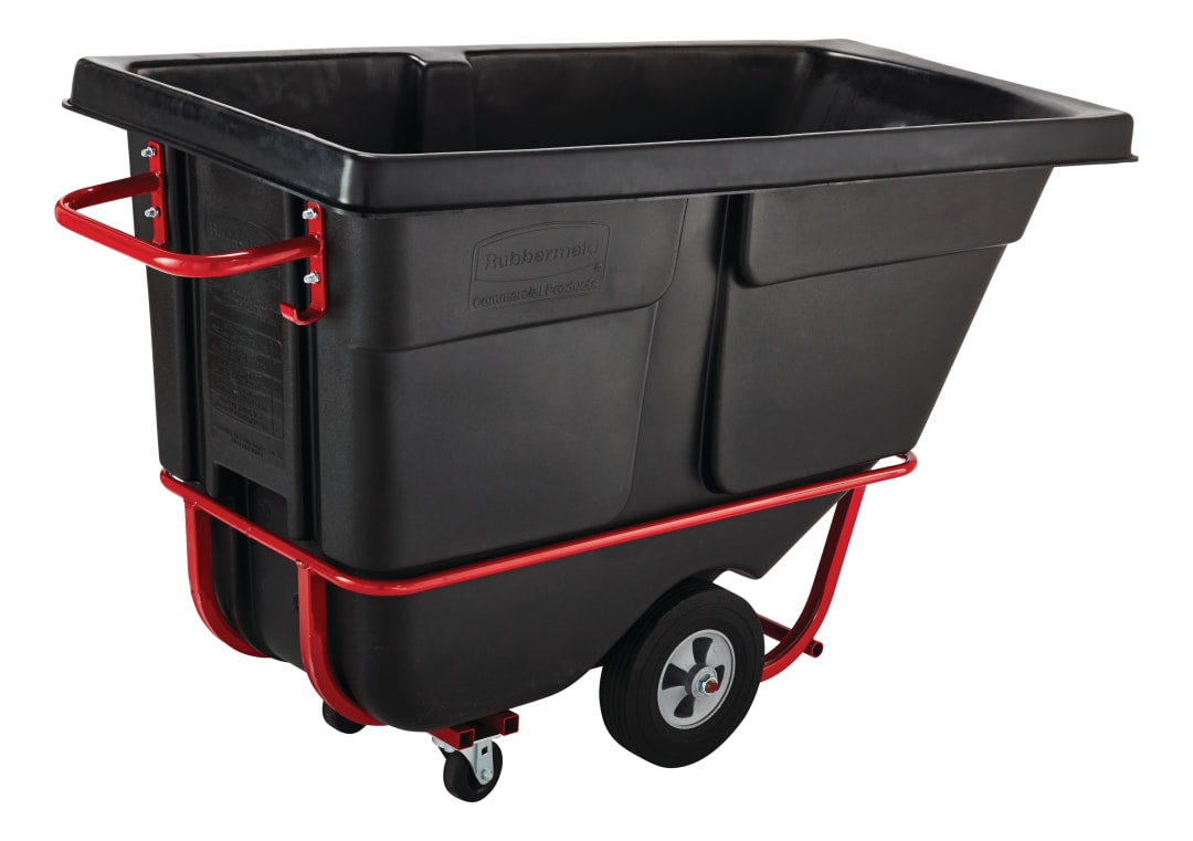 BRUTE Tilt Dump Truck/Trash Cart/Garbage Collection/Recycling, 1/2 Cubic Yard, Waste Collection, 850 lbs. capacity, Black, Office/Warehouse/Facility Management (FG130500BLA)