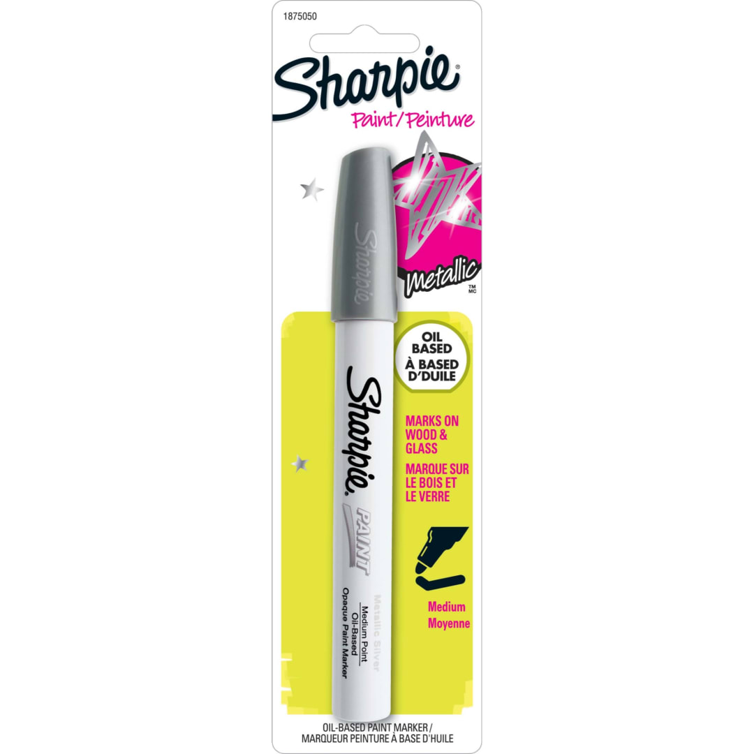 Sharpie® Oil-Based Paint Marker, Medium Point, Metallic Silver, 1 Count
