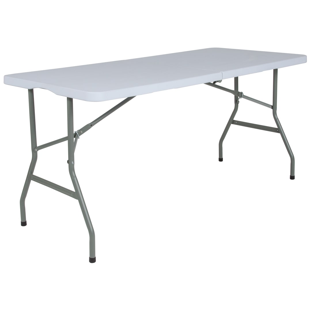Kathryn 4.97-Foot Bi-Fold Granite White Plastic Folding Table
