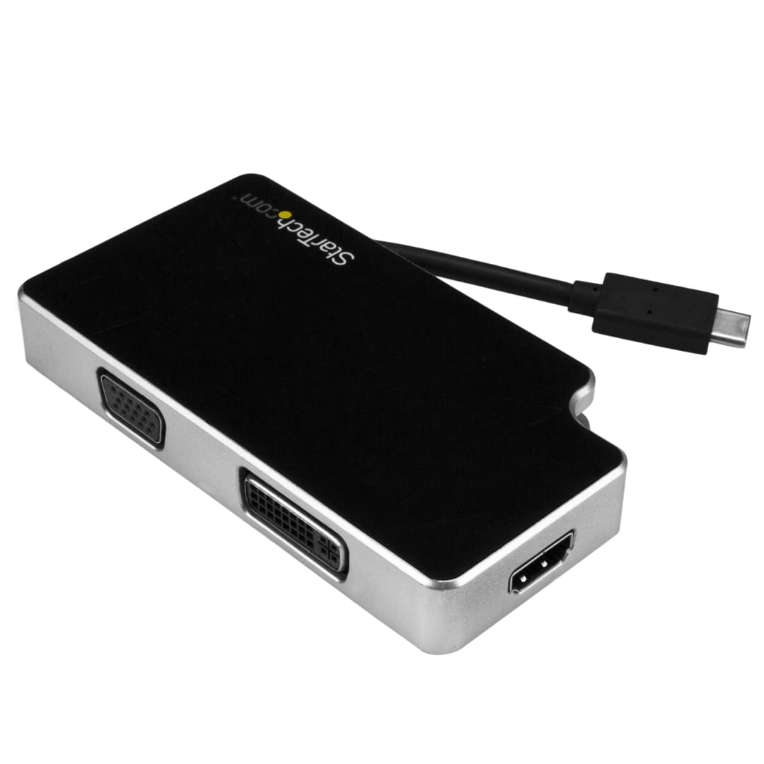 USB-C to VGA, DVI, HDMI - plastic, black