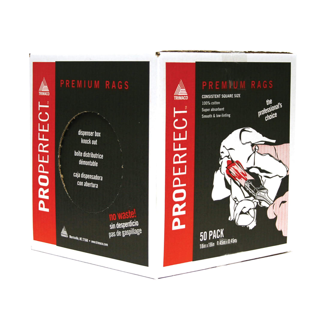 Pro Perfect Cotton Wipers, 18"x18", 50pk box