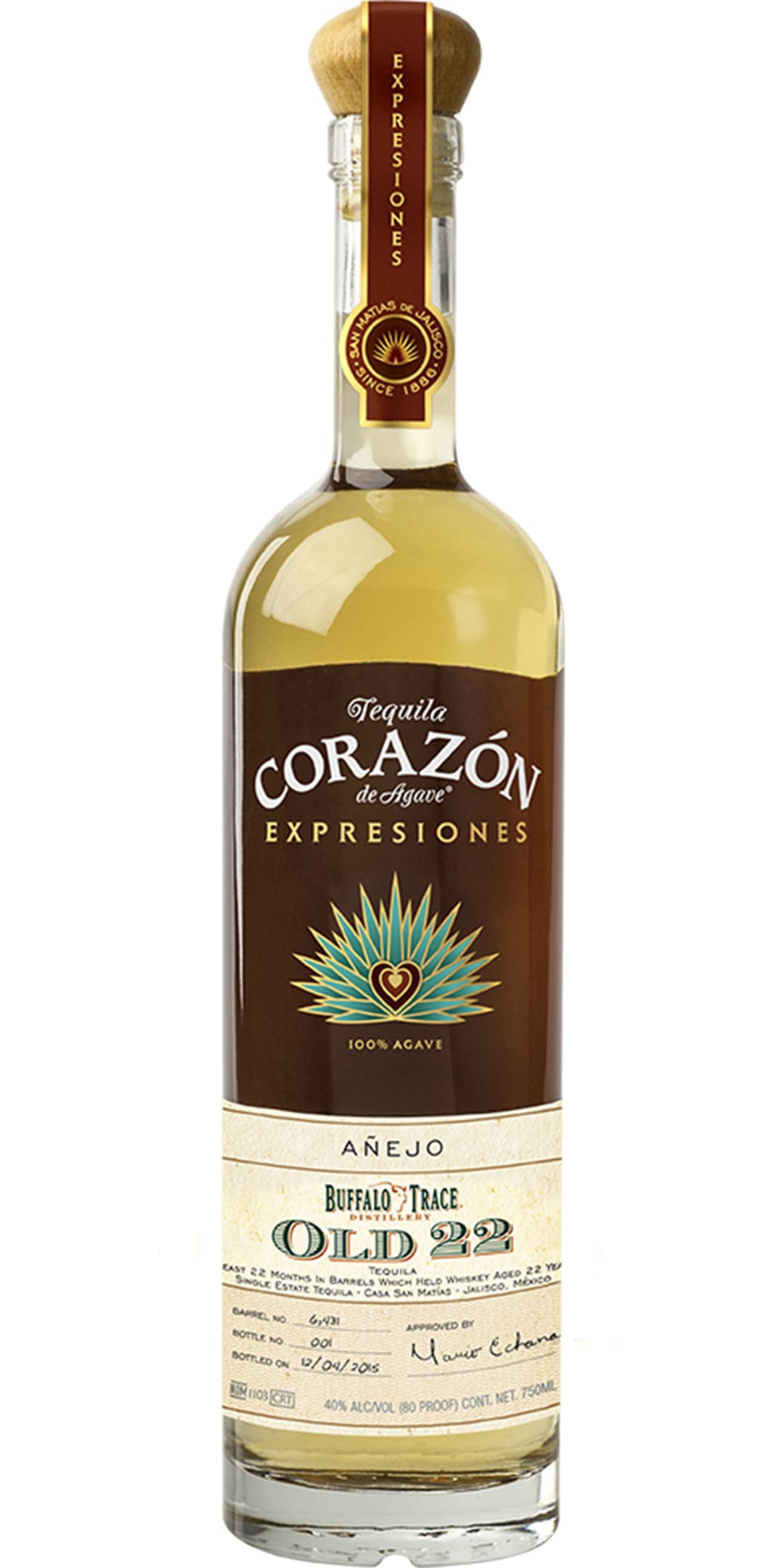 Expresiones del Corazón Old 22 Añejo Tequila 750ml 80 Proof