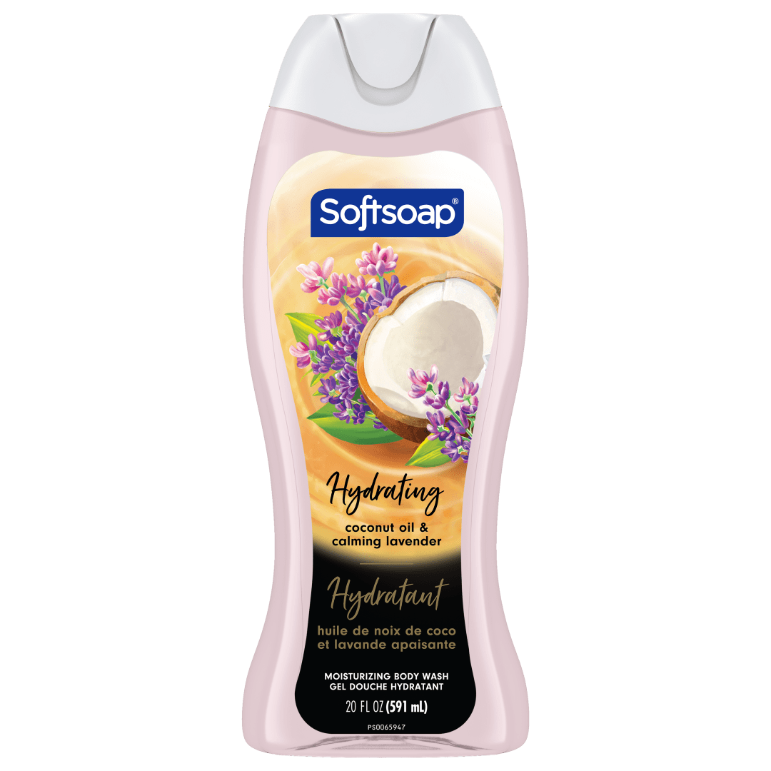 Softsoap Luminous Oils Moisturizing Body Wash, pH Balanced, Paraben Free, Hydrating Body Wash, Coconut Oil & Calming Lavender Scent, 591 mL