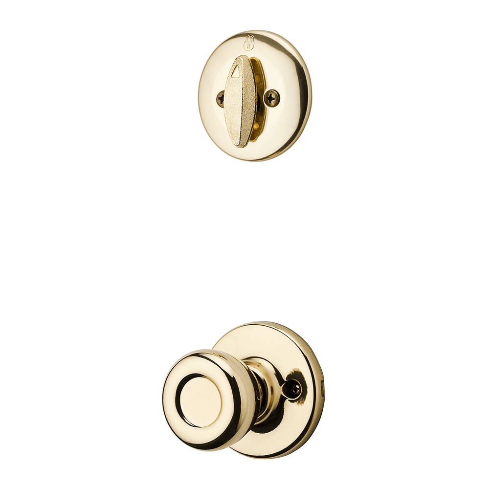604 Single Cylinder Interior Pack w/Tylo Knob for Kwikset Series Handlesets in Polished Brass