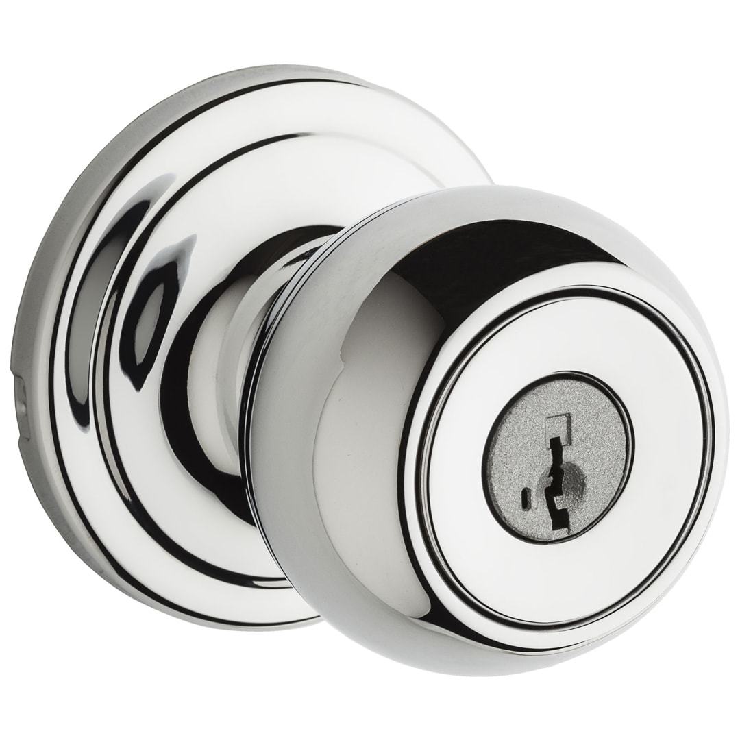 Circa Keyed Entry Knob featuring SmartKey Security™ in Polished Chrome
