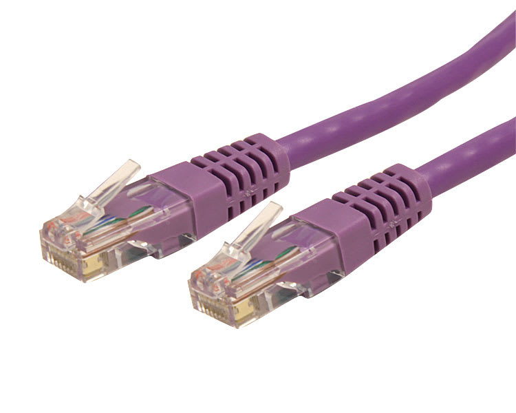 7 ft Purple Molded Cat6 UTP Patch Cable - ETL Verified