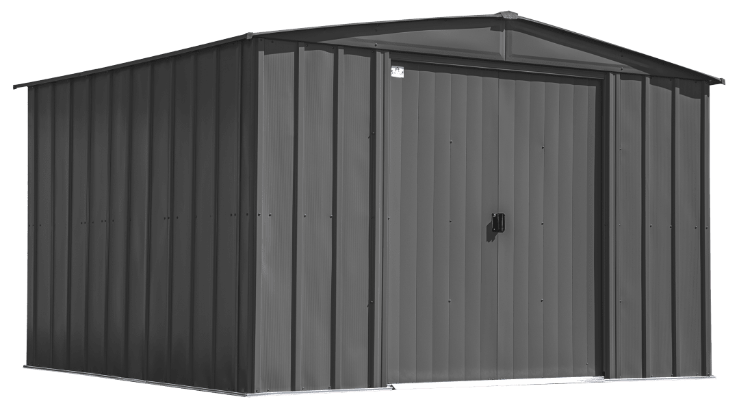 Classic Steel Storage Shed, 10X12, Charcoal