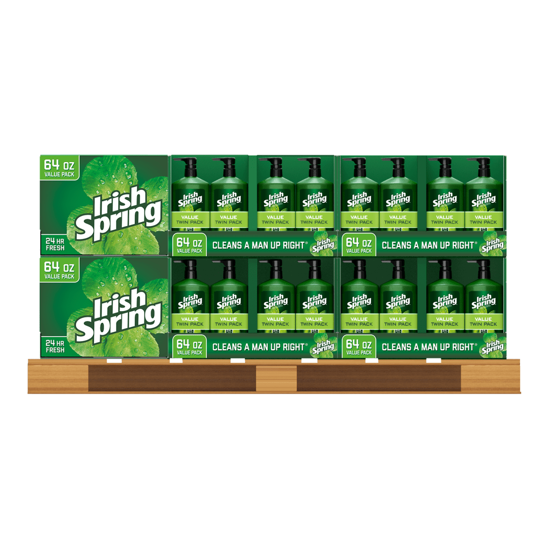 Irish Spring Original Face & Body Wash Pump, Moisturizing Body Wash Washes Away Bacteria - 32 fluid ounce, 2 pack