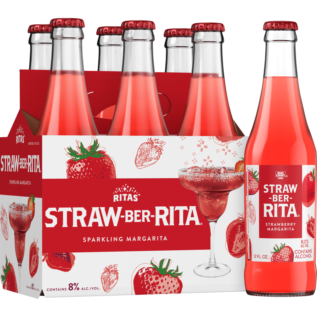 Ritas™ Straw-Ber-Rita® Sparkling Margarita, 6 Pack 12 fl. oz. Bottles