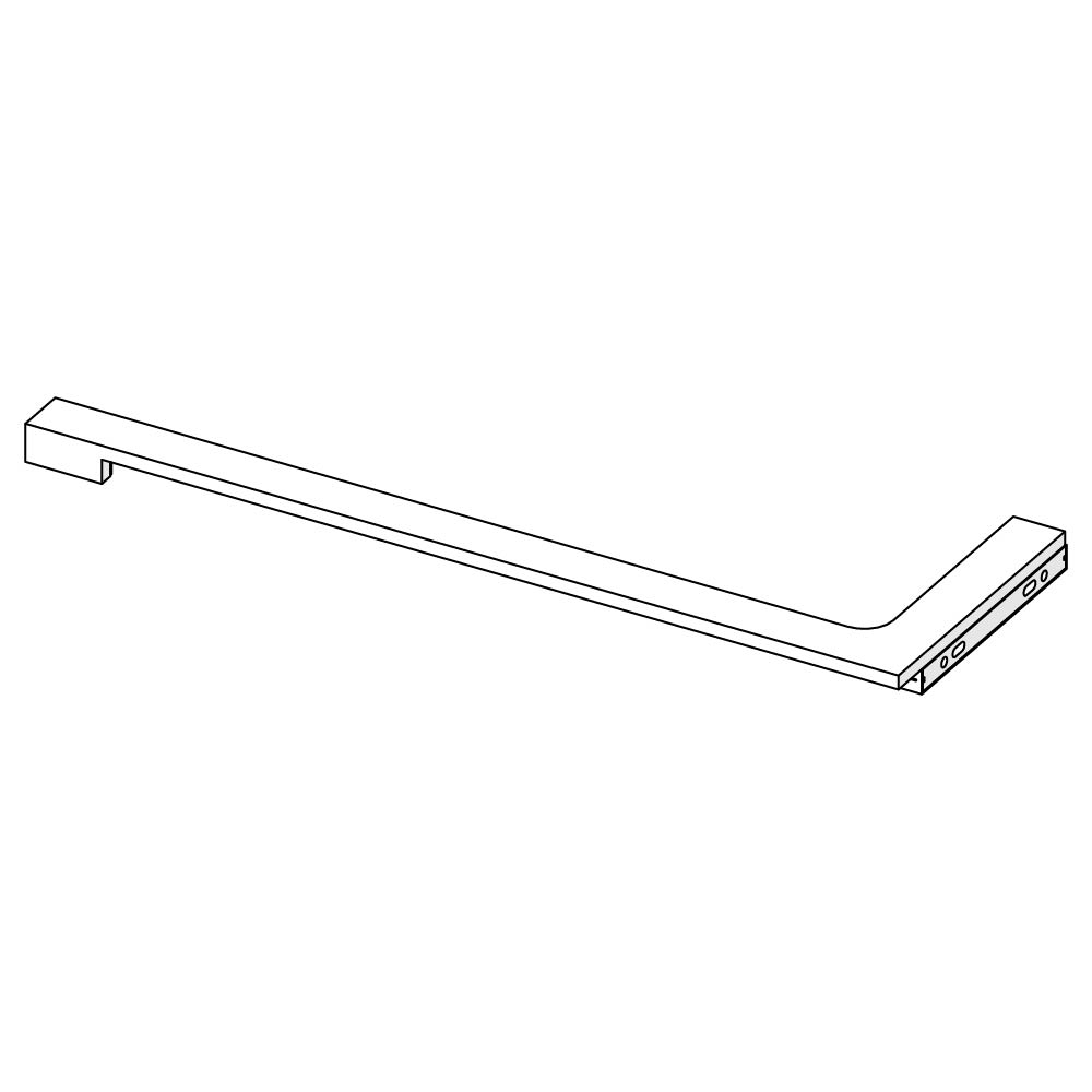 18 in. Reversible L-Bar Support Bracket for 10mm (3/8 in.) Glass in Satin Black