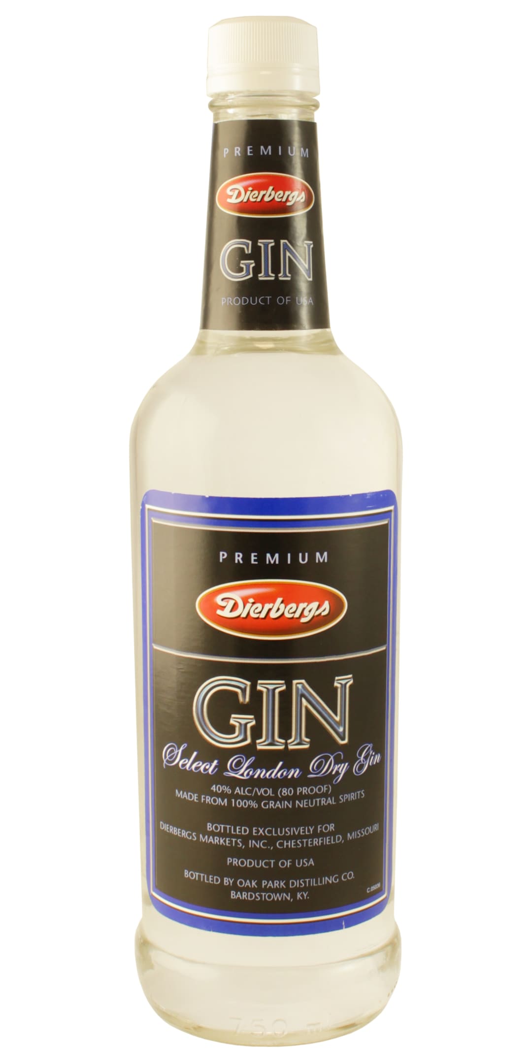 Dierbergs Gin 750ml 80 Proof